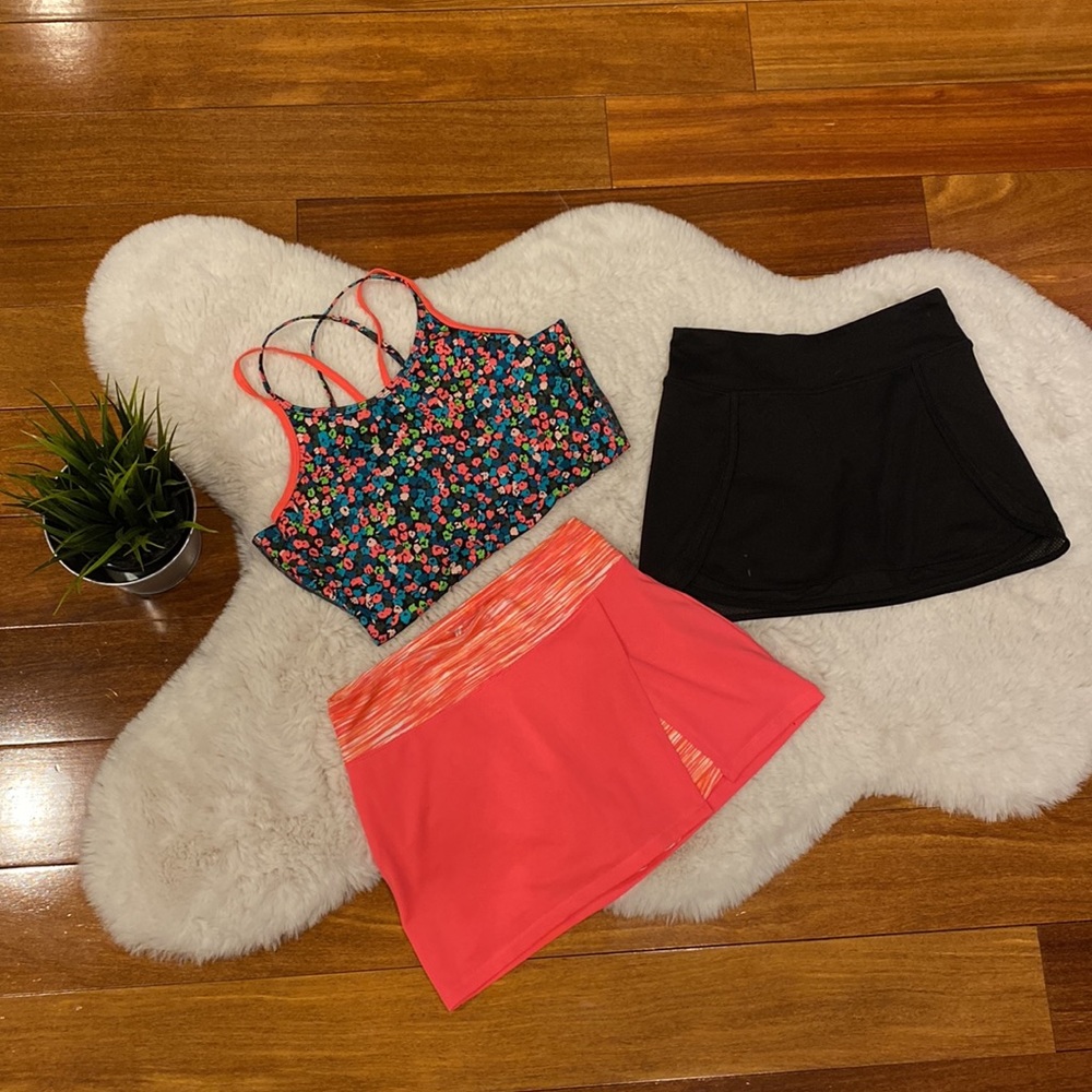 GoDry Tank Top & Set of 2 Tennis Go Dry Skirts Skorts